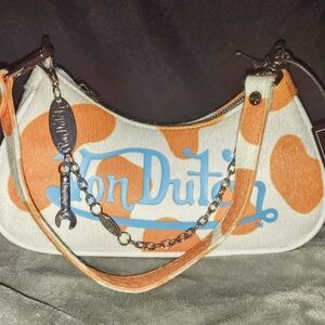 Von Dutch Orange and White Shoulder Bag